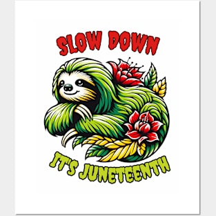 Juneteenth sloth Posters and Art